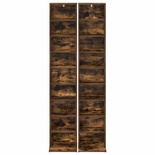 Кабинет за CD 2 бр. Опушен дъб 33 x 23,5 x 175 см