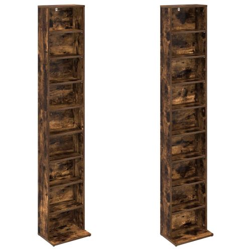 Кабинет за CD 2 бр. Опушен дъб 33 x 23,5 x 175 см