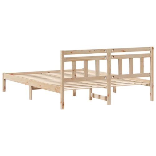 Рамка за легло Кафяво 150 x 200 cm Солидно борово дърво