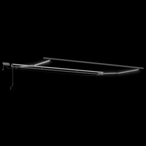 Ръчно прибираща се тента с LED, бордо, 500x300 см