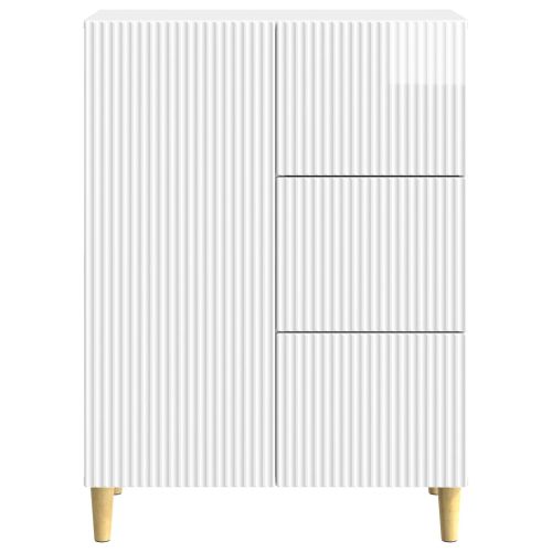 Служебен шкаф Бял гланц 66 x 34,5 x 90 см Инженерна дървесина