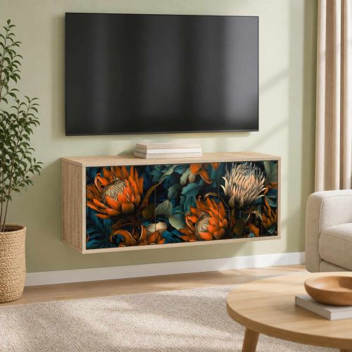 Стенен телевизионен шкаф LOCHEM 102 x 33 x 40 см Дъб сонома