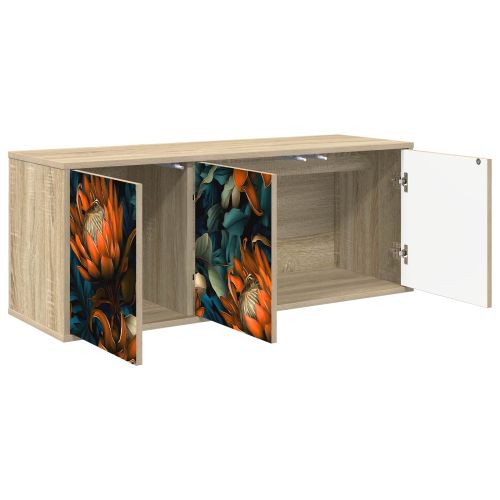 Стенен телевизионен шкаф LOCHEM 102 x 33 x 40 см Дъб сонома