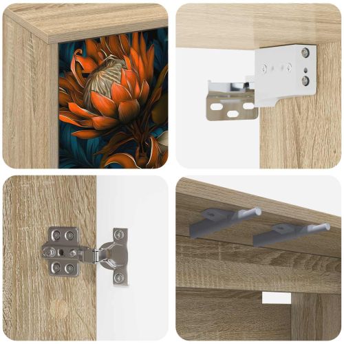 Стенен телевизионен шкаф LOCHEM 102 x 33 x 40 см Дъб сонома