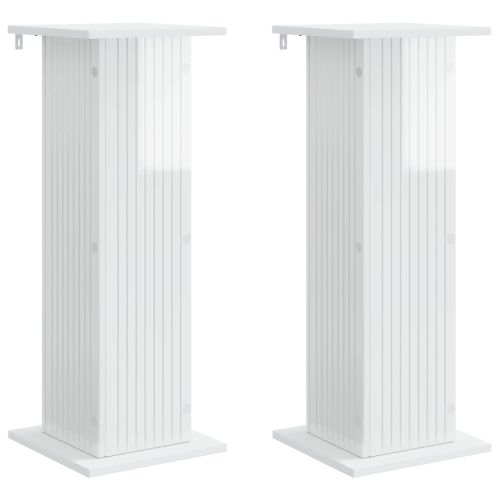 Стойка за растения 2 бр. Бял гланц 30,5 x 30 x 80,5 см
