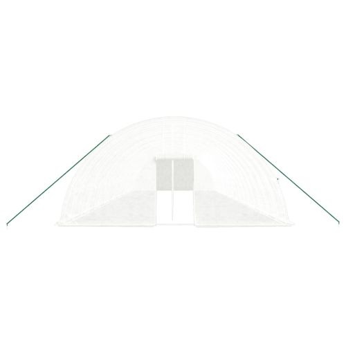 Оранжерия със стоманена рамка бяла 108 м² 18x6x2,85 м