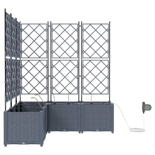 Градинска саксия 5 бр. Светлосиво 120 x 120 x 142 см ПП