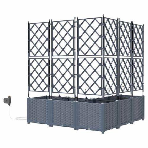 Градинска саксия 5 бр. Светлосиво 120 x 120 x 142 см ПП