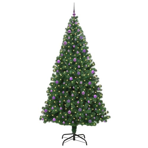 С изкуствено коледно дърво с 300 LED светодиода Зелен 240 cm