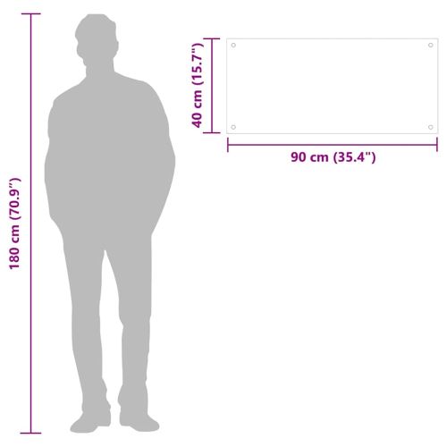 Кухненски гръб, млечен, 90x40 см, закалено стъкло