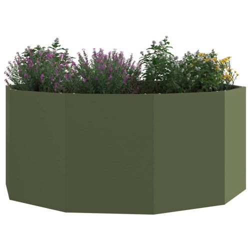 Кашпа Маслинено зелено 120 x 120 x 50 см Стомана