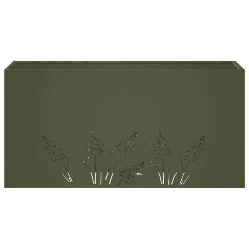 Градинска саксия 2 бр. Маслиненозелено 100 x 30 x 49 см