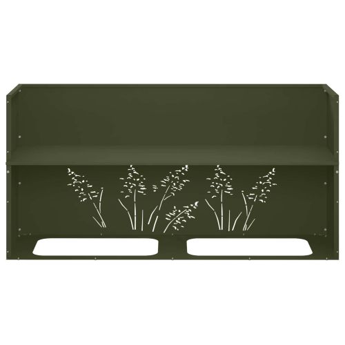 Градинска саксия 2 бр. Маслиненозелено 100 x 30 x 49 см