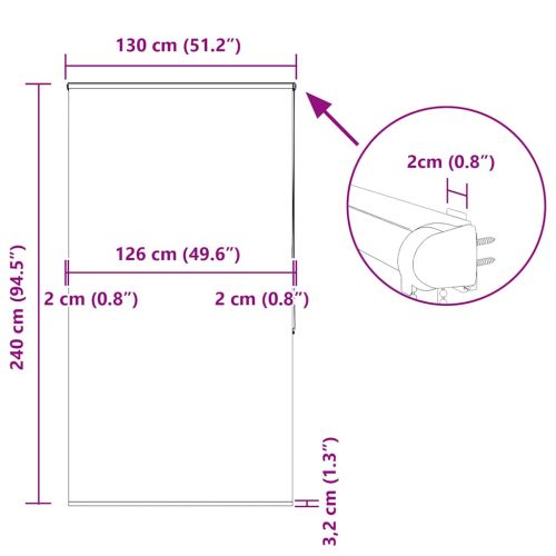 Ролетна щора за душ с касета 130x240 см Ширина на плата 126 см