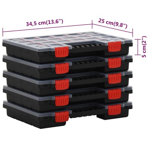 Асортиментни кутии 10 бр 34,5x25x5 см полипропилен