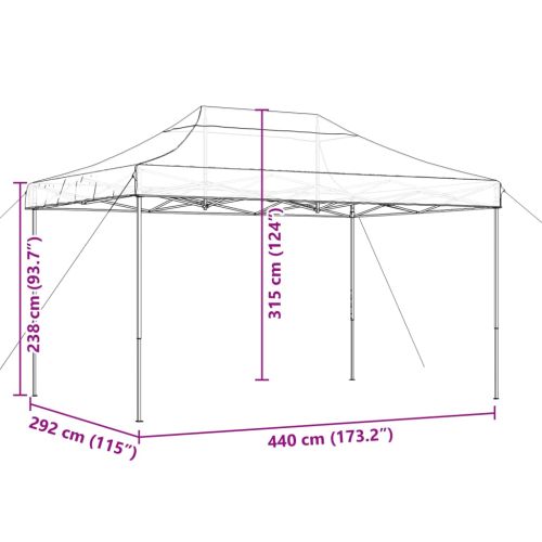 Сгъваема парти шатра, pop-up, кафява, 440x292x315 см