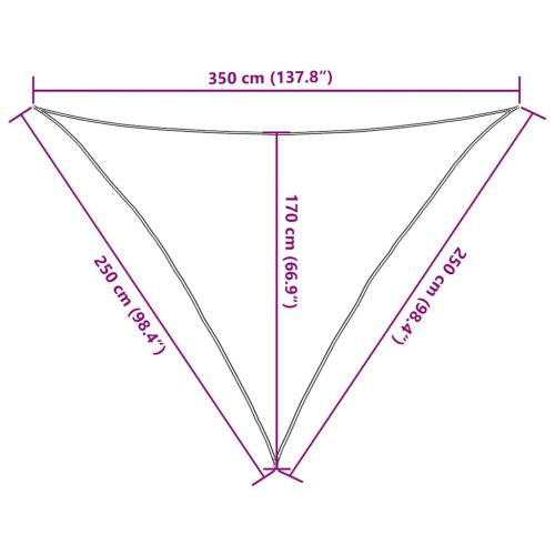 Sunshade Sail 160 g/m² Triangular Orange 2,5x2,5x3,5 m HDPE - Untranslated