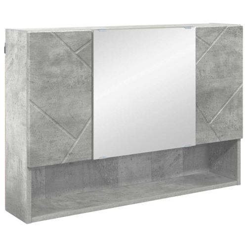 Комплект мебели за баня 4 бр. Циментено сиво 35 x 30 x 192 см