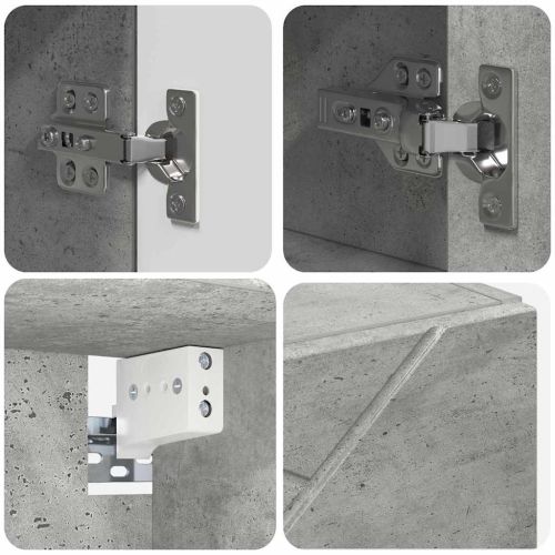 Комплект мебели за баня 4 бр. Циментено сиво 35 x 30 x 192 см