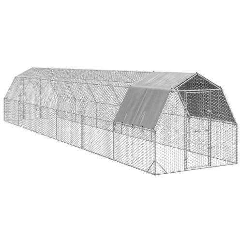 Пилешки подиум с покрив 2,5x12x2,25 м Поцинкована стомана