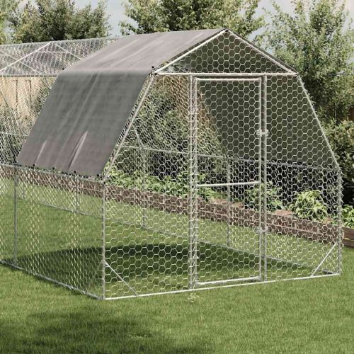 Пилешки подиум с покрив 2,5x12x2,25 м Поцинкована стомана
