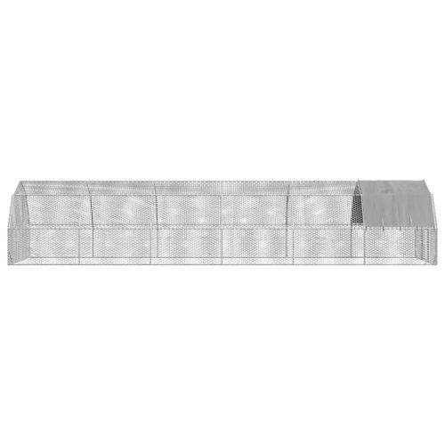 Пилешки подиум с покрив 2,5x12x2,25 м Поцинкована стомана