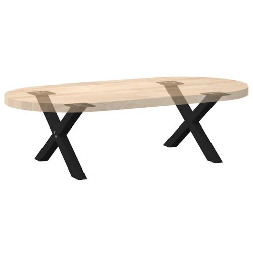 Крака за масичка за кафе, X-образни, 2 бр., черни, 60 x (30-31) см, стомана
