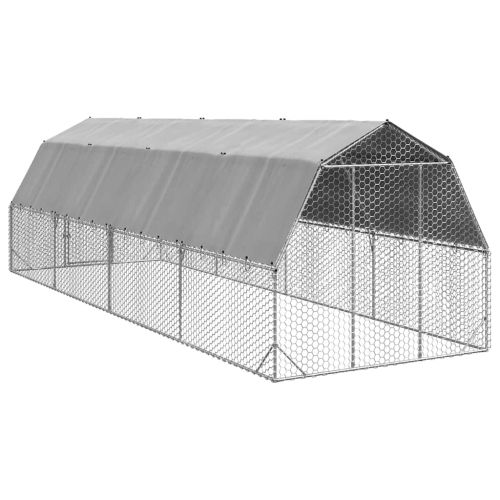 Пилешки подиум с покрив 2,5x8x2,25 м Поцинкована стомана