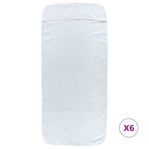 Плажни кърпи 6 бр бели 60x135 см текстил 400 GSM