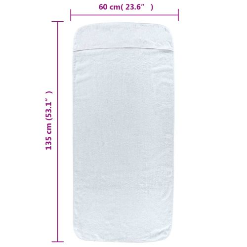 Плажни кърпи 6 бр бели 60x135 см текстил 400 GSM