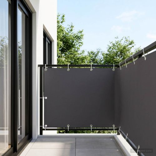 Прозорец за балкон 150 x 600 cm Тъкан с PU покритие Антрацит