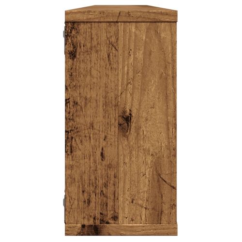 Стенни кубични рафтове, 2 бр, старо дърво, 100x15x30 см
