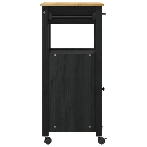 Кухненска количка MONZA Черен 48 x 40 x 88,5 см Солиден бор