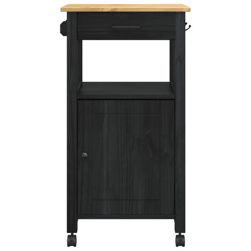 Кухненска количка MONZA Черен 48 x 40 x 88,5 см Солиден бор