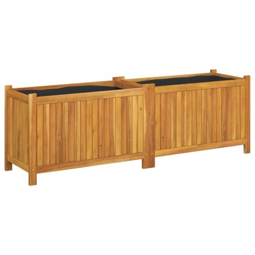 Градинска кашпа с вложка 153x38,5x50 см масивна акация