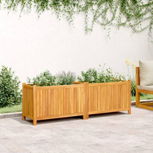 Градинска кашпа с вложка 153x38,5x50 см масивна акация