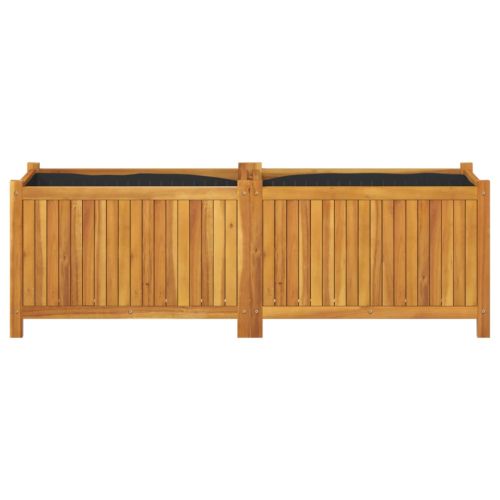 Градинска кашпа с вложка 153x38,5x50 см масивна акация