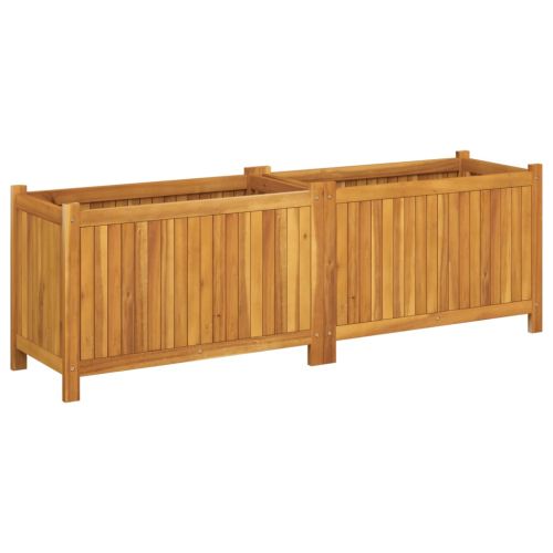 Градинска кашпа с вложка 153x38,5x50 см масивна акация