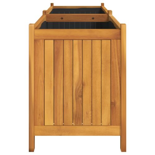 Градинска кашпа с вложка 153x38,5x50 см масивна акация