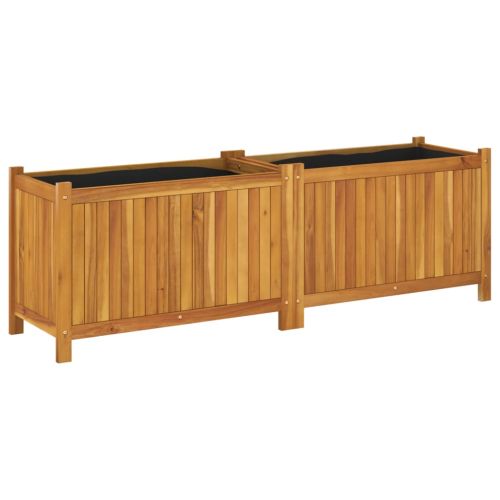 Градинска кашпа с вложка 153x38,5x50 см масивна акация