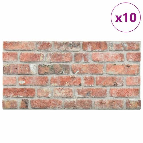 Стенни панели 10 бр. 100 x 50 cm Червено EPS пяна