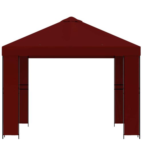 Шатра 3 x 3 m Бургундско червен Полиестер и стомана 190 gsm