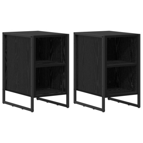 Нощно шкафче 2 бр. Черния дъб 39.5 x 30 x 50 см
