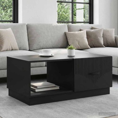 Масичка за кафе Черно 90 x 50 x 37 см Инженерна дървесина