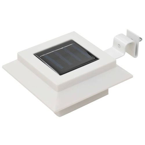 Градински соларни лампи, 6 бр, LED, квадратни, 12 см, бели