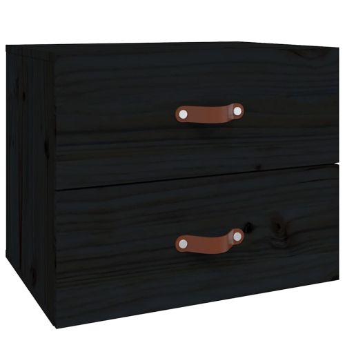 Нощни шкафчета за стенен монтаж, 2 бр, черни 50x36x40 см