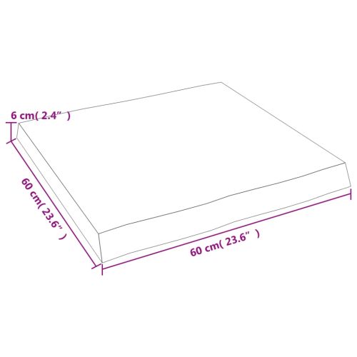 Плот за маса светлокафяв 60x60x(2-6) см обработен масивен дъб