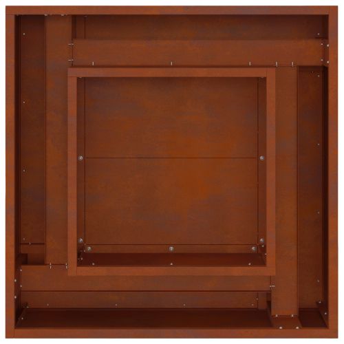 Котел за огън Ръждясало 60 x 60 x 30 cm Патинираща стомана