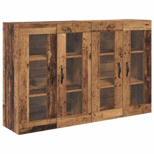 Стенни шкафове 2 бр. Старо дърво 69,5 x 34 x 90 см