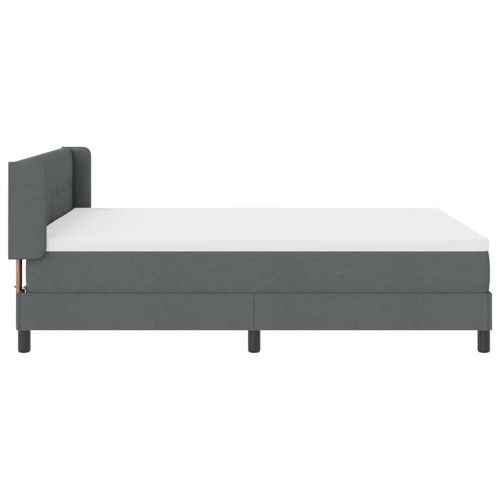 Легло с пружинирана основа Тъмен сив 190 x 140 см текстил